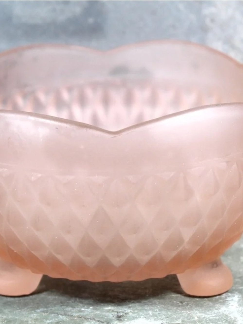 Pink Glass Footed Dish